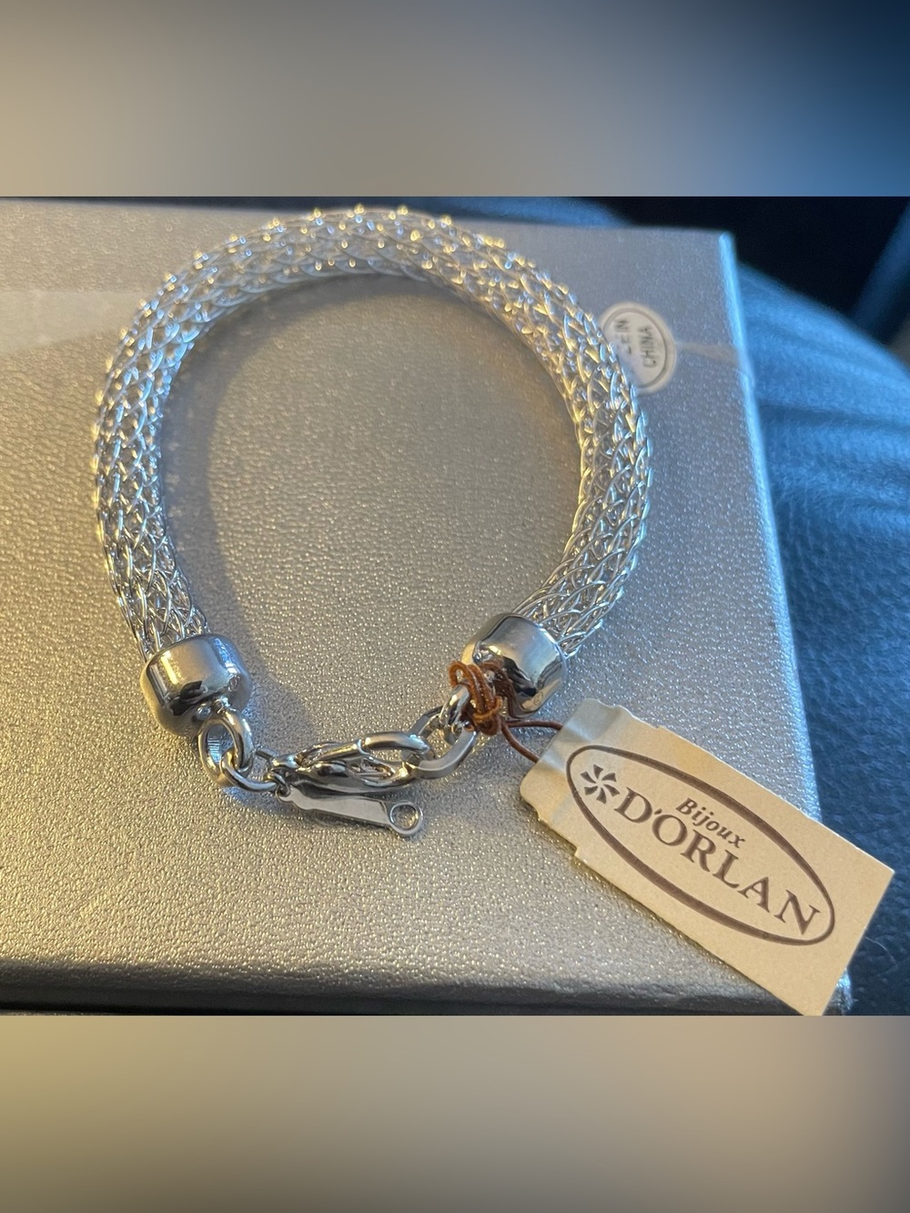 dolan Silver Braided Mesh Bracelet with Lobster Clasp